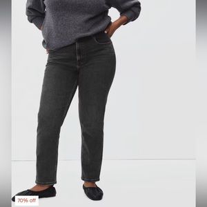 Everlane Washed Black Cheeky Straight Leg Crop Denim Jeans 34